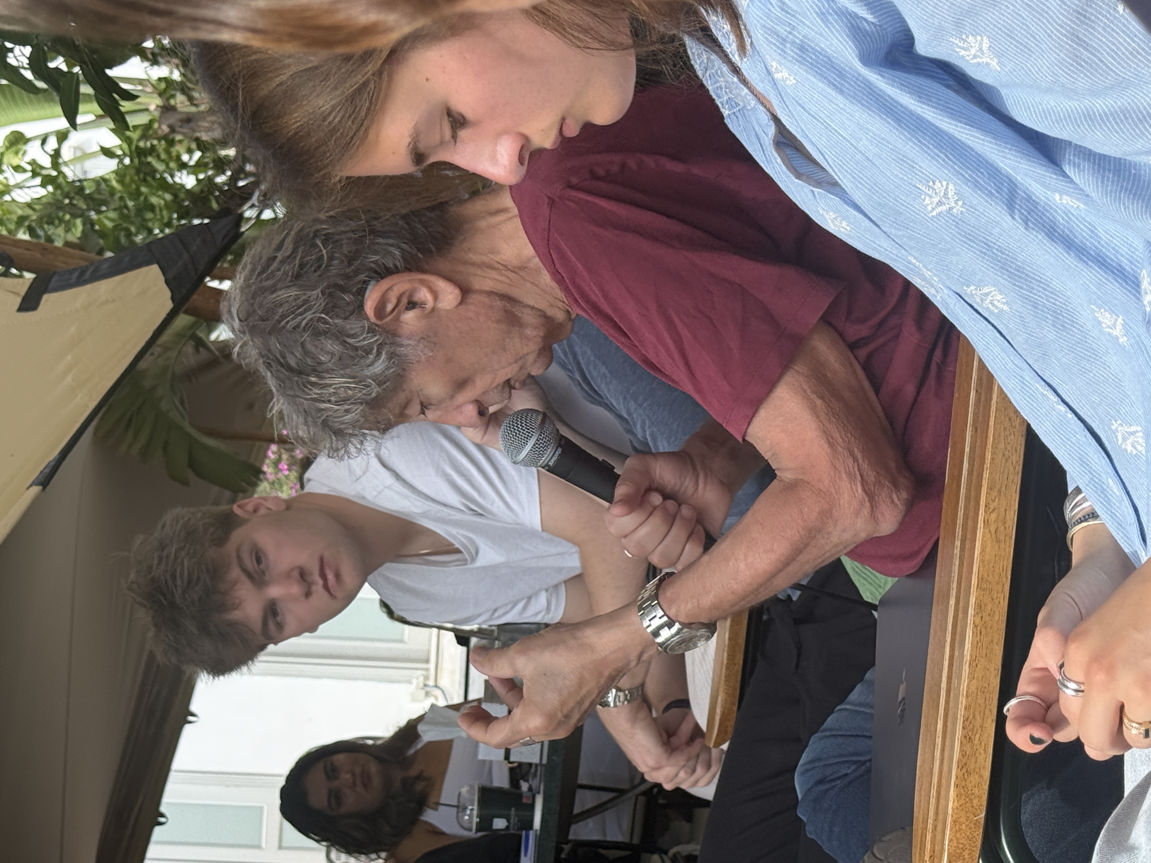 Dr Gabor Maté speaking with the group